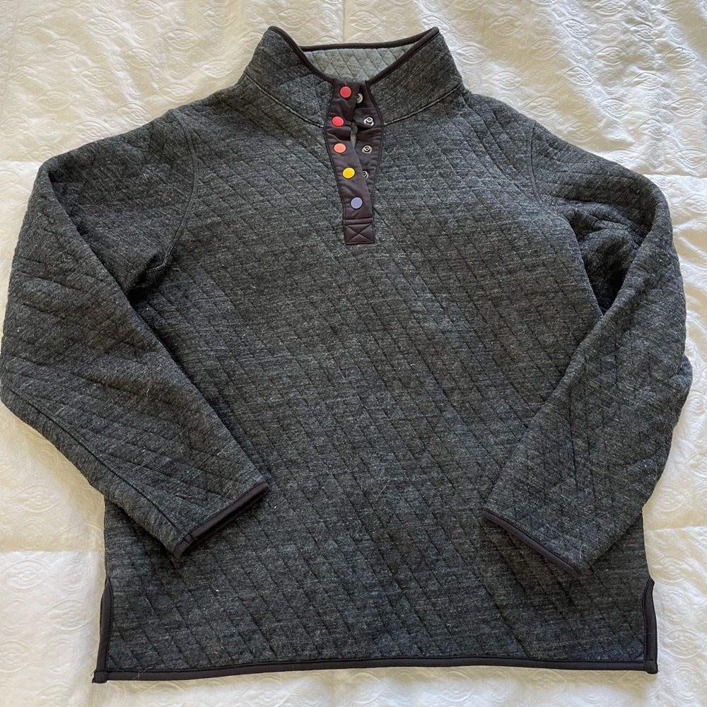 Gray Quilted Quartered Button Up Layer - image 1